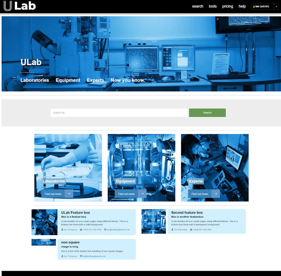 exaple facillty landing page